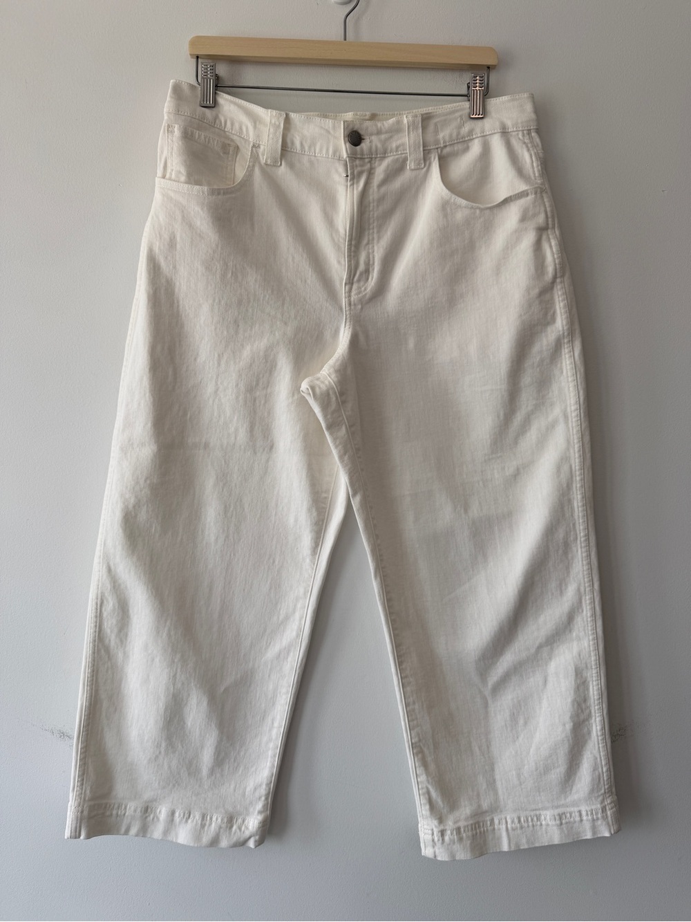 Madewell The Perfect Vintage Wide Leg Crop Jean White 31 Petite